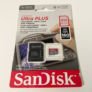 SanDisk Ultra PLUS 512GB microSDXC Card + Adapter 160MB/s NEW